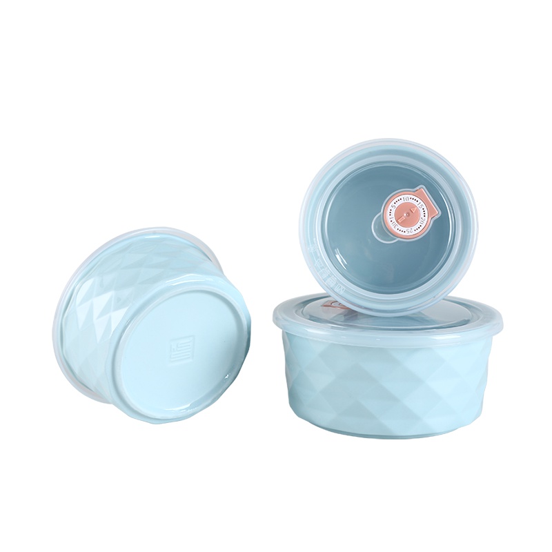 顺祥 餐具套装 碗 碗碟套装 可微波缤纷保鲜碗3件套 钻石-蓝 苏宁自营