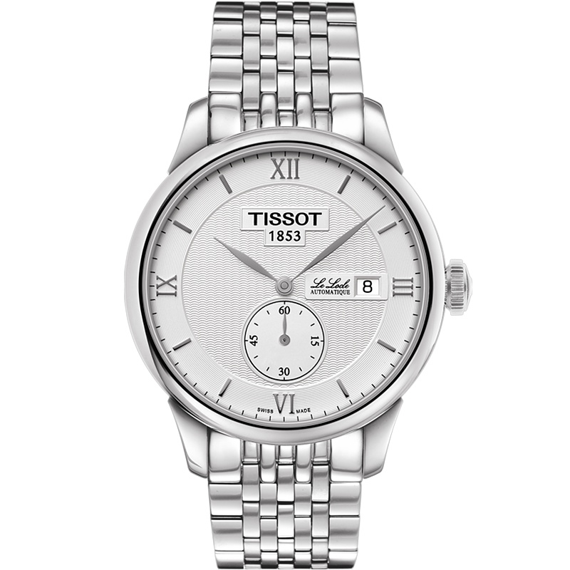 [低至5折]天梭(TISSOT)瑞士手表 商务经典复古 力洛克系列钢带男士机械表T006.428.11.038.01礼物