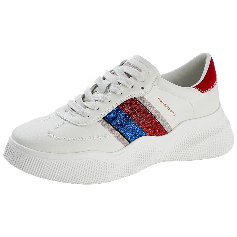 拉夏贝尔2019春季新款女鞋平底单鞋子女运动休闲板鞋小白鞋ins潮