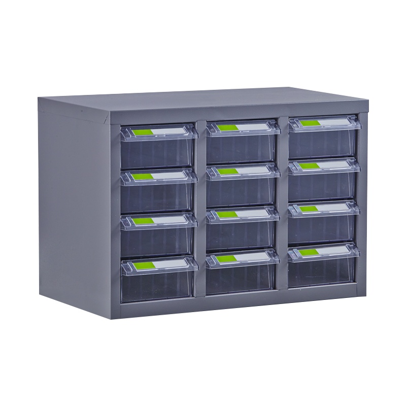 震海 12抽零件柜透明大号抽屉五金配件收纳柜零配件收纳柜螺丝元件盒螺丝柜样品物料柜零件柜