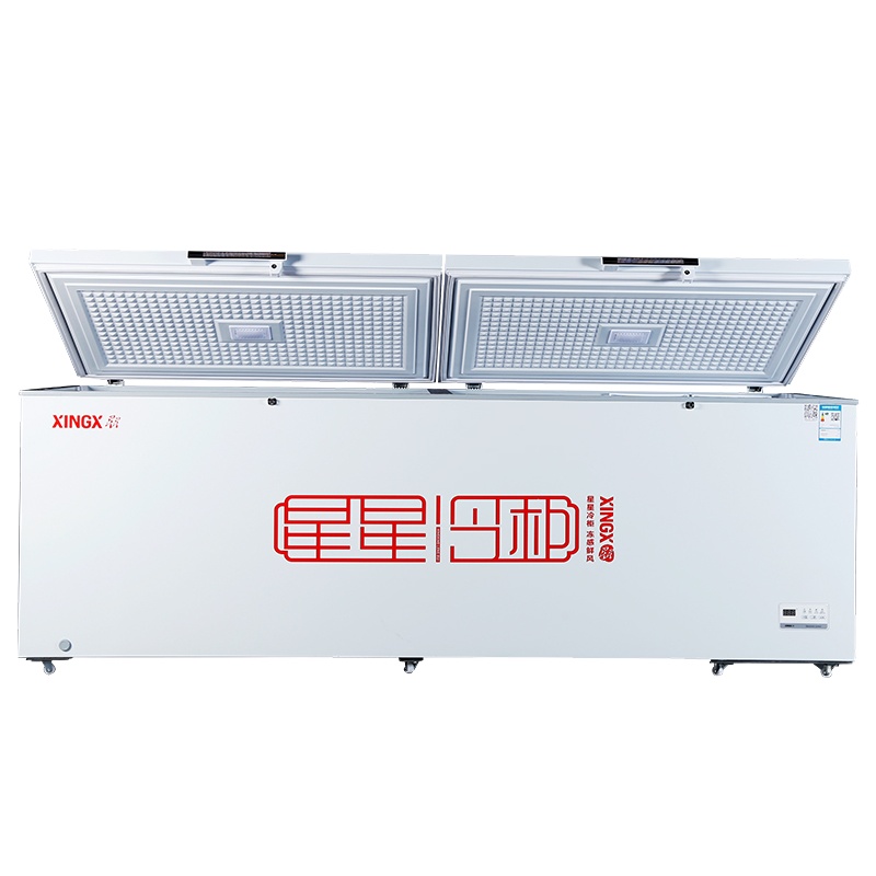 (南通星星)BD/BC-1088G 1088升商用大容量冷藏冷冻冰柜 卧式冷柜 大空间数码温显 单温单箱柜