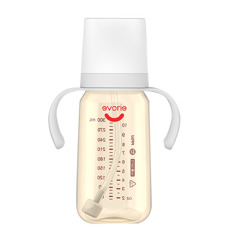 PPSU宽口径带柄自动奶瓶300mL EA-206
