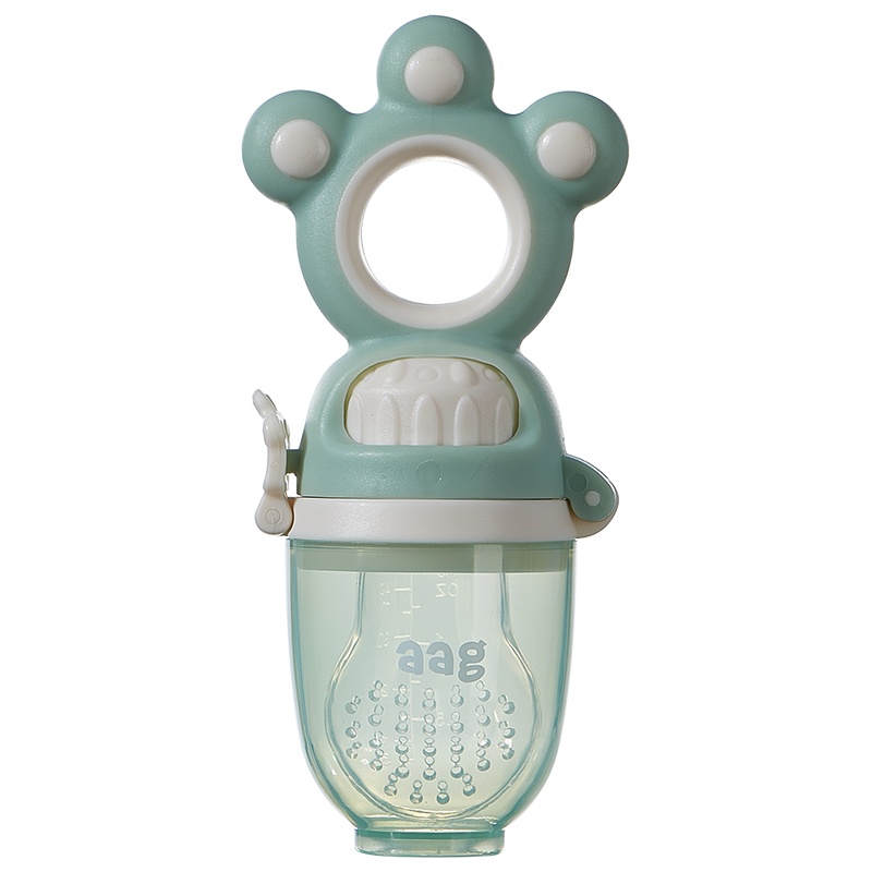 aag婴儿吃水果汁咬咬袋玩 乐奶嘴宝宝果蔬辅食神器牙胶磨牙棒工具-云绿