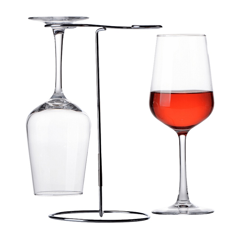 青苹果 红酒杯高脚杯葡萄酒杯2只装套装3件套 红酒杯*2 杯架*1 EJ5736/L3