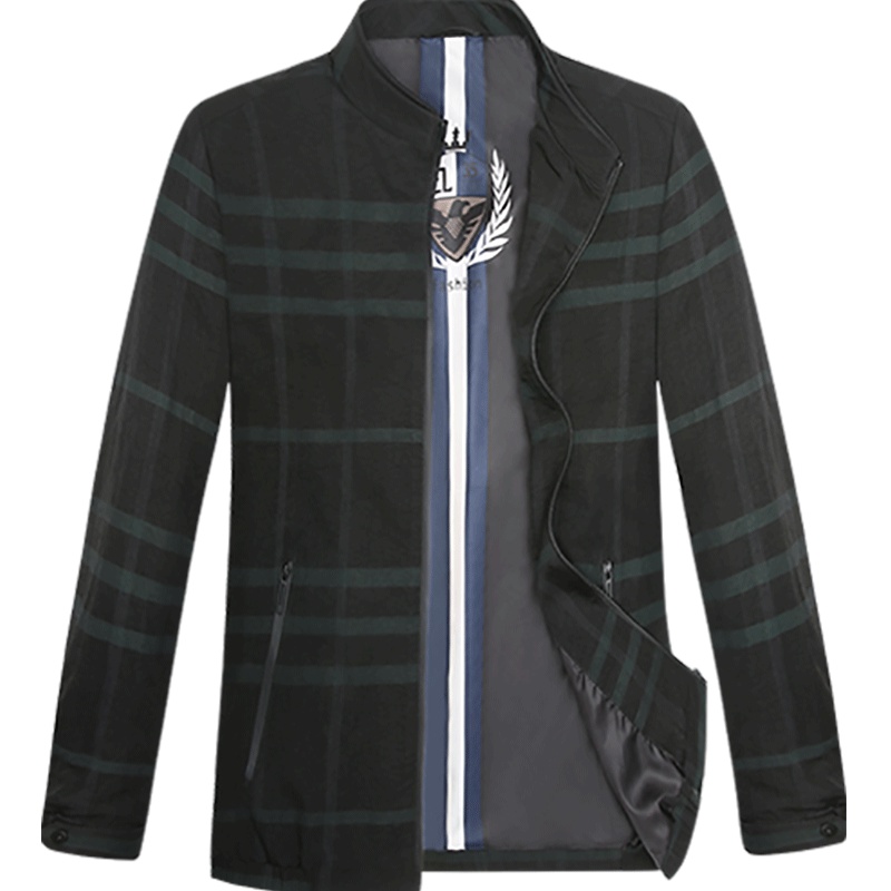 HODO红豆男装 男士夹克 春季男士立领条纹夹克男外套