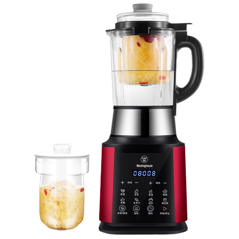西屋(Westinghouse)破壁机WFB-D1加热家用多功能辅食机智能微压养生破壁料理机预约保温(磨砂红)