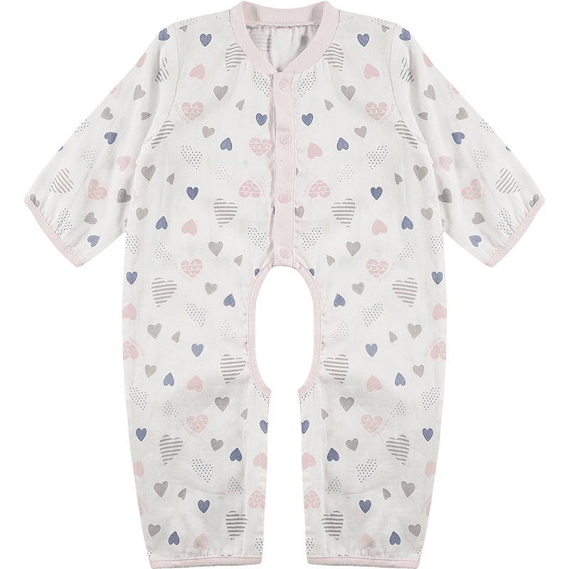 婴姿坊春季心星系列休闲便利男童女童挖裆连体衣