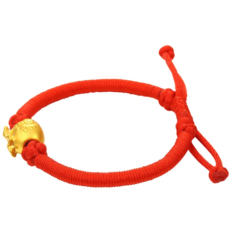 佐喜佑福 3D硬金钱袋本命年红绳手链生日礼物成人手链长16cm红绳款金重约0.71-0.8g ZXNLYFA206g
