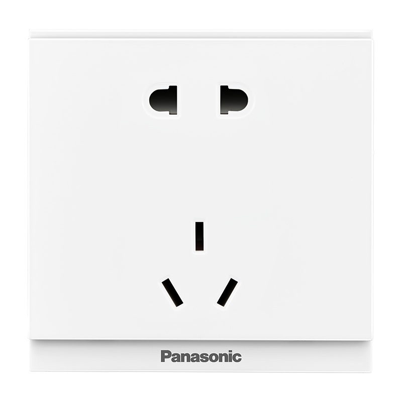 松下(Panasonic)悦皓白色开关插座斜五孔USB插座三孔16A一二三四开单控开关空白面板