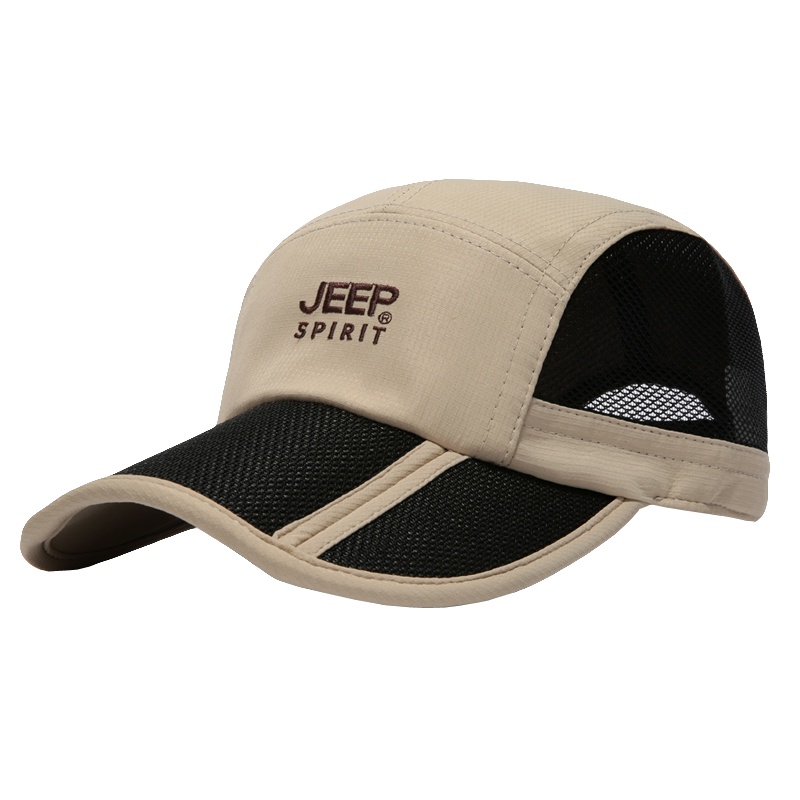JEEP吉普鸭舌帽夏天男士运动帽太阳帽子网眼薄款可折叠速干棒球帽
