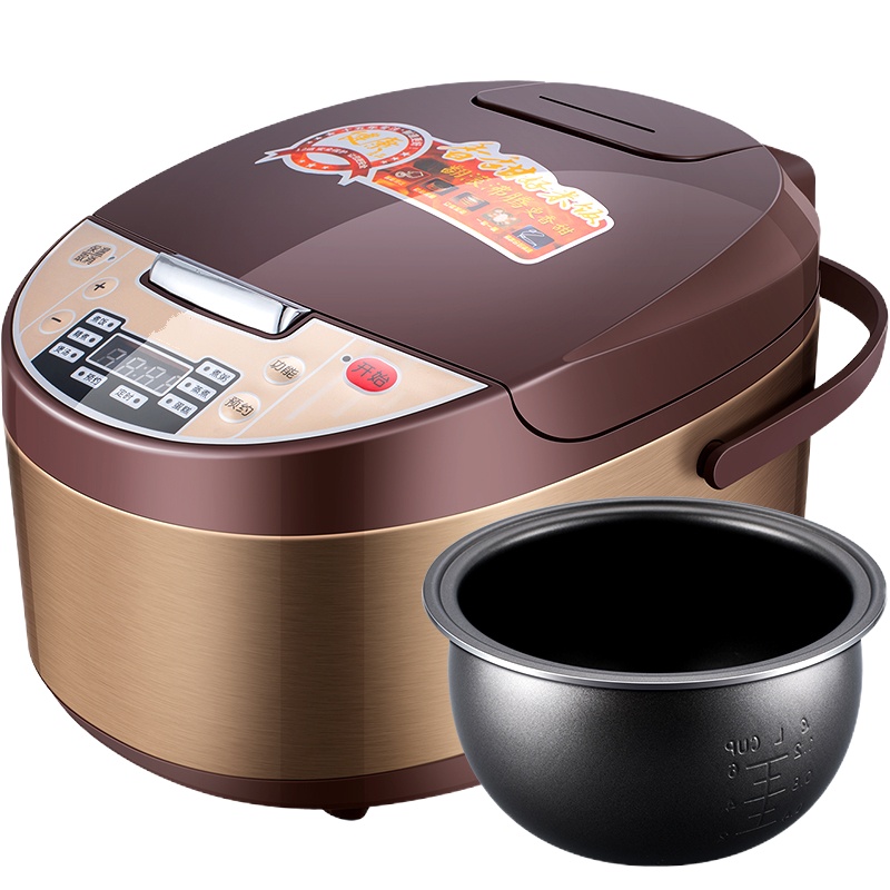 球釜电饭煲柴火家用 电饭锅小煮1-2-6人3-4L智能5升多功能蒸米 4L加厚球釜铝合金胆(双胆)《高配》掌柜推荐