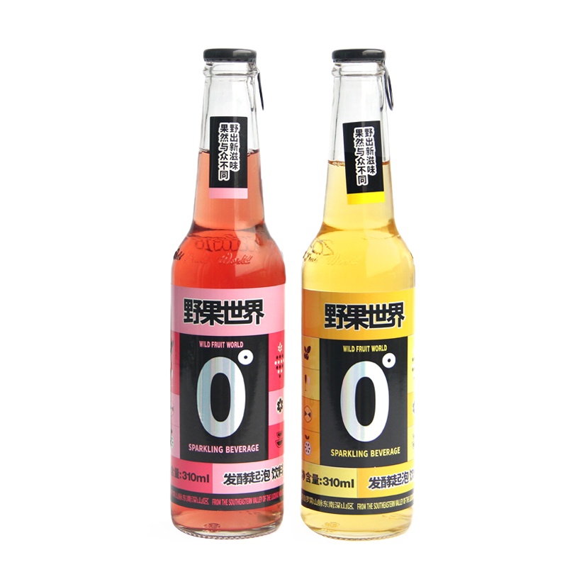 野果世界 0度起泡饮料水果发酵饮料气泡酒果香汽泡甜酒 310ml*6
