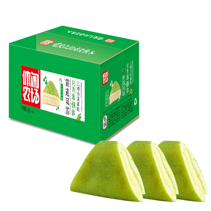 休闲农场三明治蒸蛋糕抹茶味680g*1 苏宁自营零食营养代餐夹心毛巾卷休闲零食整箱夹整箱早餐面包蛋糕卷网红宿舍耐吃小零食