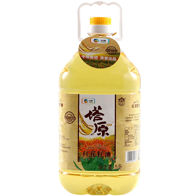 中粮塔原新疆红花籽油食用油5L大桶装养生堂推荐家用好油一级压榨非转基因