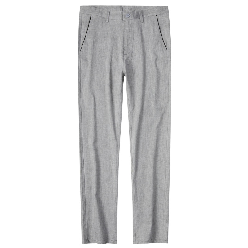 雪中飞2019春夏长裤男裤商务休闲裤高弹抗皱亚麻直筒宽松裤子男