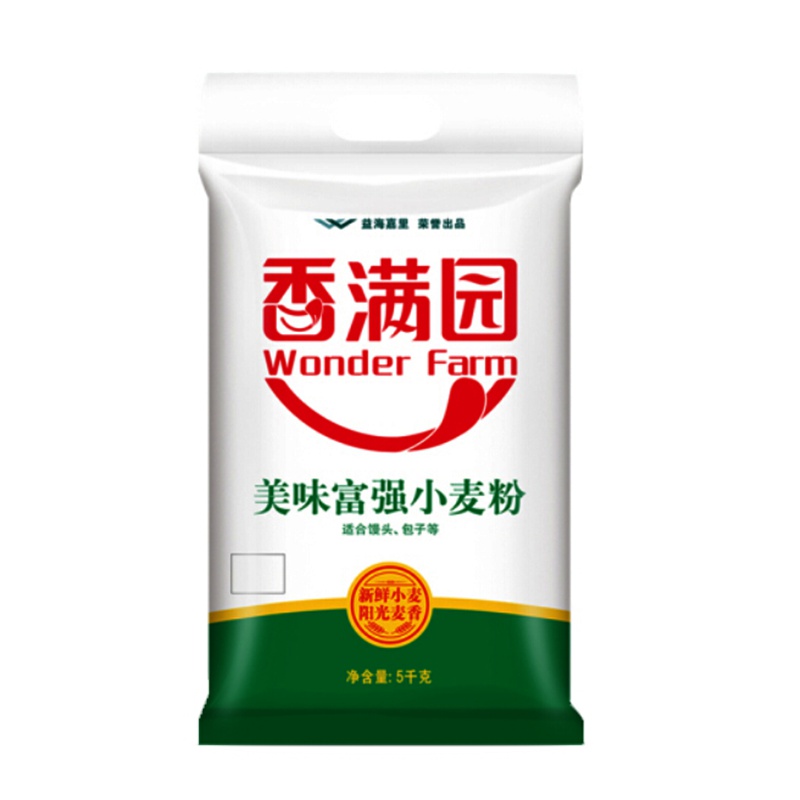 香满园 家用 中筋面粉 美味富强小麦粉5kg 包子饺子馒头饼手擀面 BWT B2B商品 100份起订