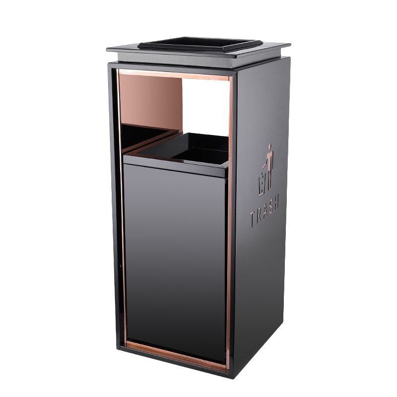 逐鹿中原酒店大堂垃圾桶宾馆大厅电梯口立式 XC783不锈钢果皮箱