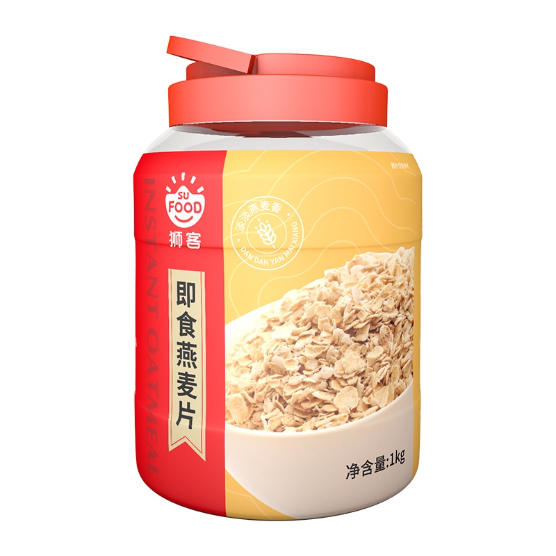 狮客 [苏宁自有品牌]即食燕麦片 1kg 原味即食速食代餐早餐饱腹 营养麦片谷物冲饮谷物 懒人餐