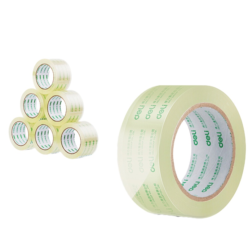 得力(deli) 封箱胶带 30205 48mm*100y(≈91.4m)*50um 6卷/筒 单筒装