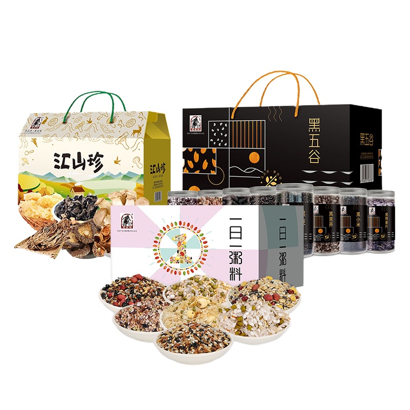 (塞翁福粥1050g+ 塞翁福汇山珍干货619g+ 塞翁福 杂粮2400g)新老包装随机