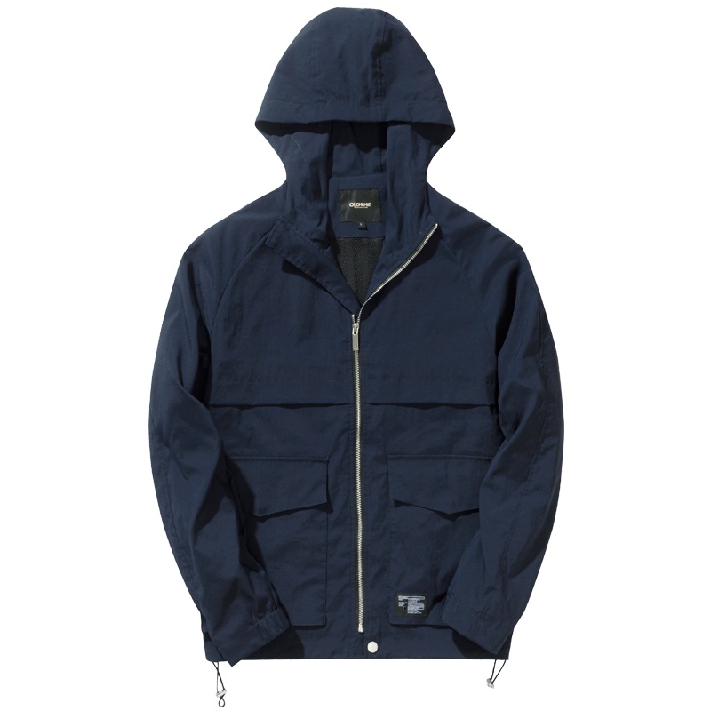 千纸鹤男士夹克2019春秋时尚潮流休闲宽松连帽茄克工装外套30211