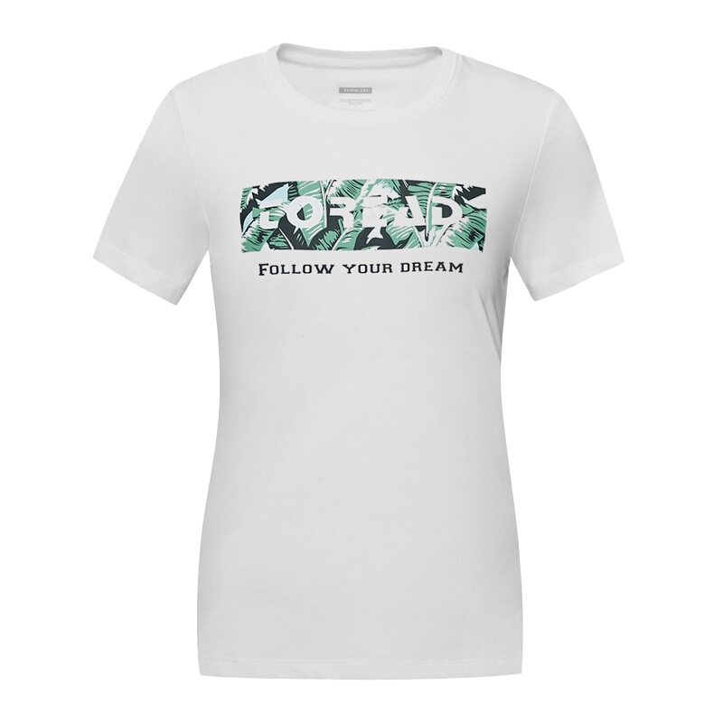 探路者（TOREAD）户外快干T恤女圆领运动服弹力印花短袖TAJI82930