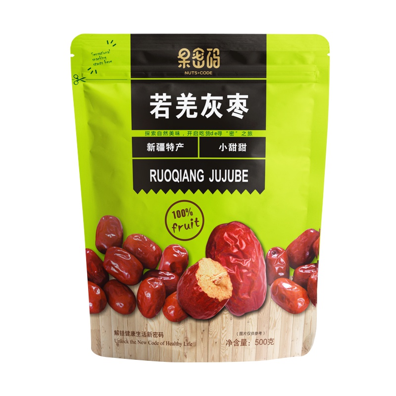 事农果品果密码系列新疆若羌灰枣小甜甜500g红枣小枣(休闲食品)