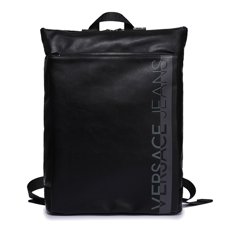 VERSACE JEANS 范思哲奢侈品男士黑色PVC双肩背包轻奢品 E1YRBB16 65019 899