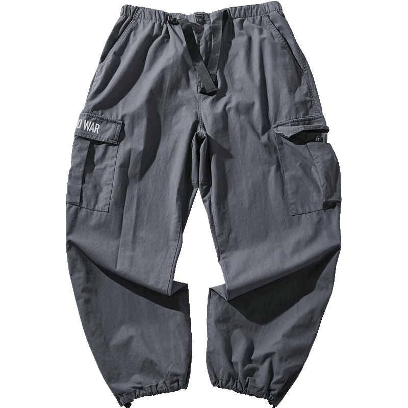 Guuka大口袋工装裤男潮牌 青少年日系复古街舞运动收口束脚裤宽松