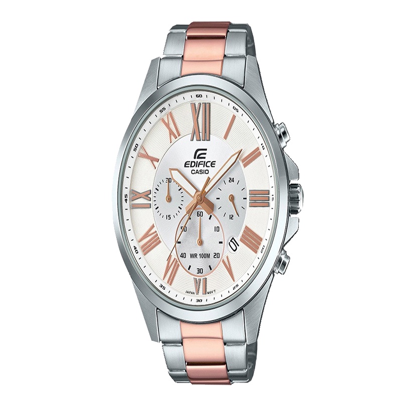 CASIO卡西欧 石英表 男 EDIFICE系列日韩品牌时尚商务三眼六针男士手表 EFV-500DB-1A