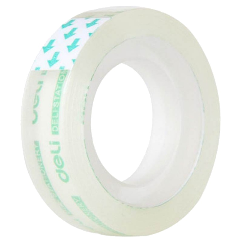 得力 30013 透明玻璃胶带 12mm*18y手工胶带 手撕小胶带文具胶带