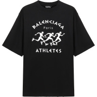 BALENCIAGA 巴黎世家 男士棉质做旧破洞加大号圆领短袖T恤 641614 TJVK6