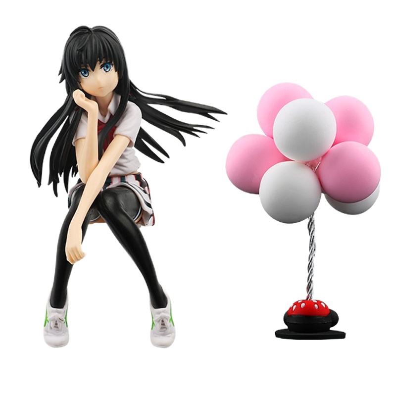 舒适主义汽车摆件车内饰品美少女手办创意可爱中控台装饰雪乃动漫车载摆件 美少女摆件+粉白气球