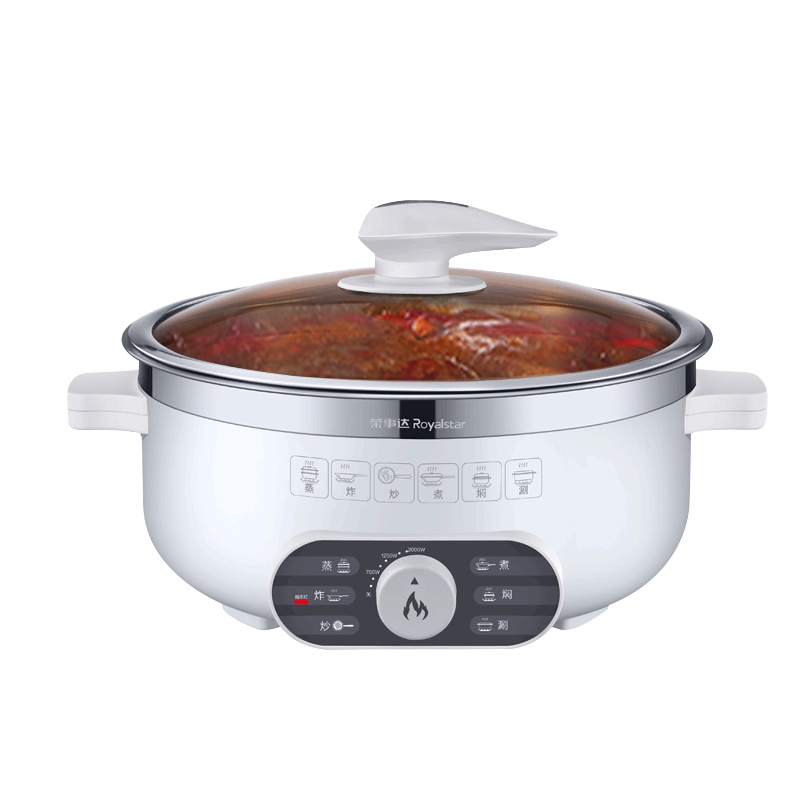 荣事达(Royalstar)电火锅 家用多功能一体式电热锅 3升容量 大功率不锈钢电炒锅 RHG-J30B