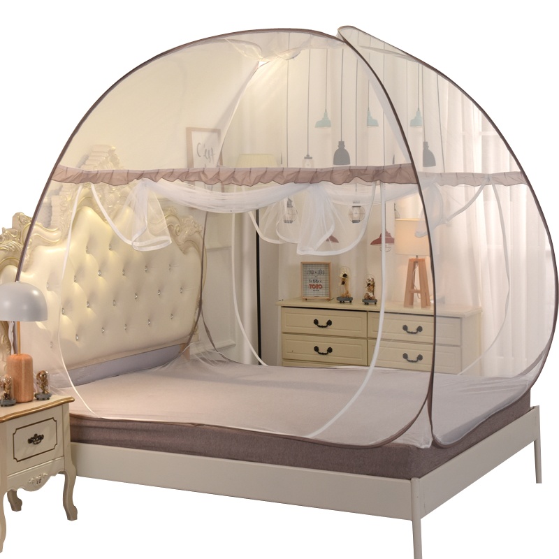 雅友家纺 加密方顶大空间免安装蚊帐蒙古包学生宿舍单人可折叠有底双人家用1.0/1.2/1.5/1.8m米蚊帐