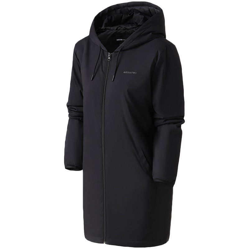 adidas阿迪达斯NEO女装运动服休闲服连帽棉服DW8351 L DW8351黑色