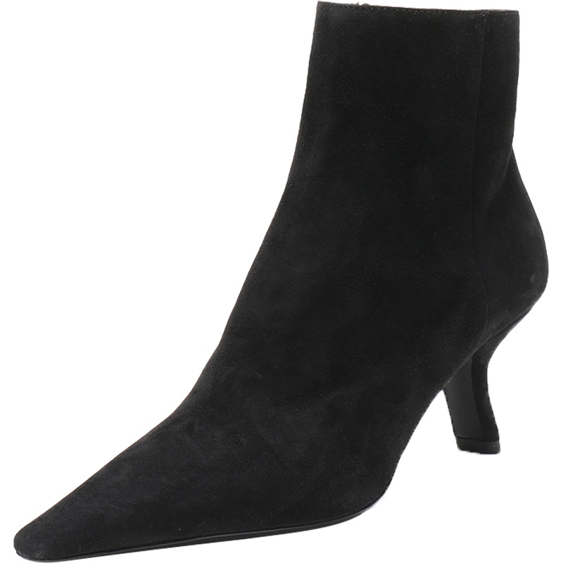 PRADA 普拉达 女士绒面皮革高跟鞋短靴 1T719L 008