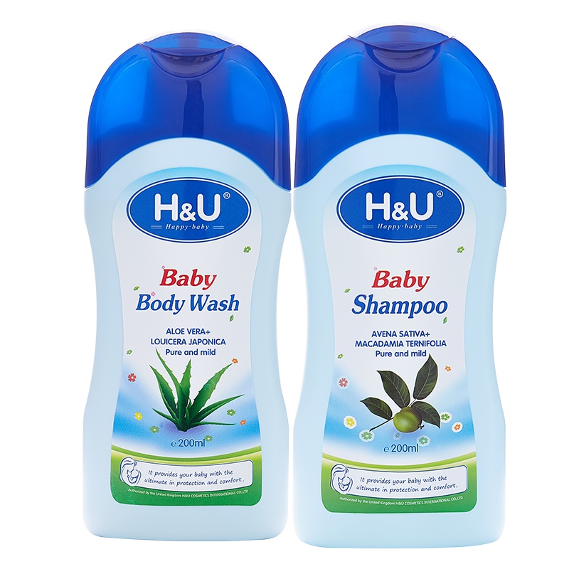 H&U爱趣优 婴儿洗发沐浴乳露经济组合套装家庭装新生儿男女宝宝植物提取物天然清香温和无刺激 洗发露+沐浴露2瓶装