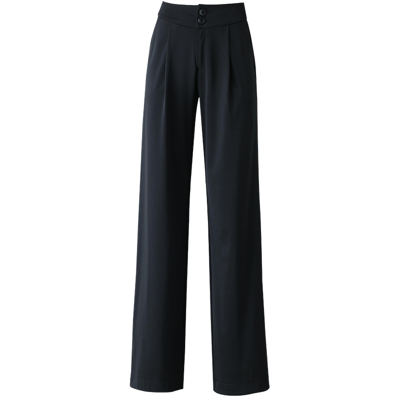 蓝旗 春季新款女士阔腿裤高腰垂感轻薄宽松显瘦直筒裤