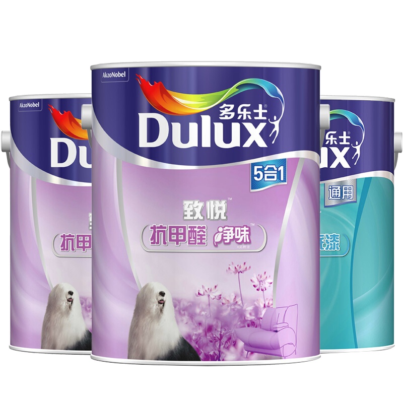 多乐士(Dulux) 致悦抗甲醛五合一乳胶漆内墙面漆油漆涂料A744+A749 17L