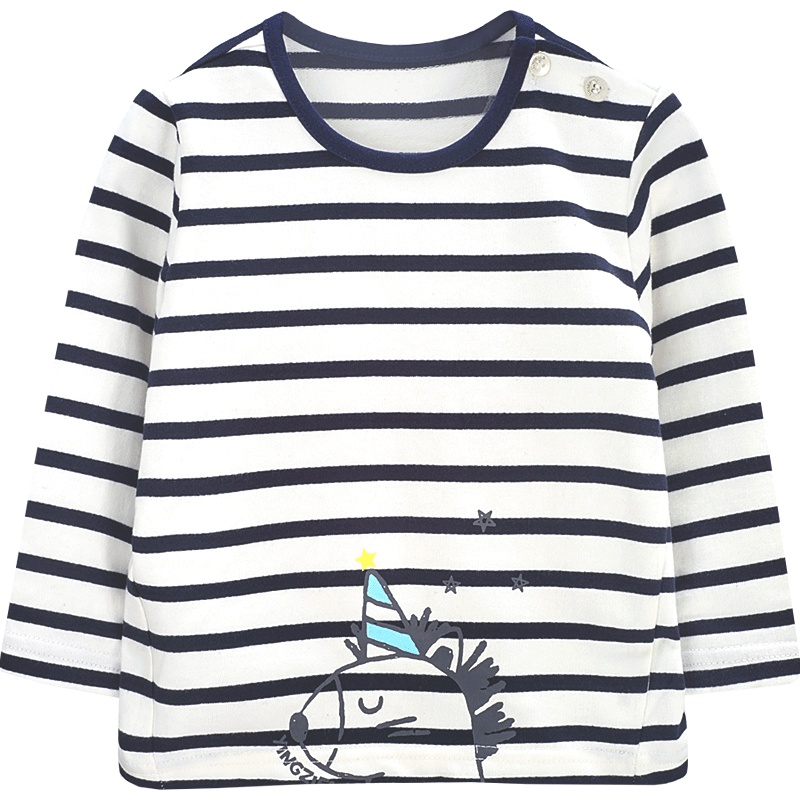 男女童春季长袖修身圆领横条男女宝宝T恤1-5岁