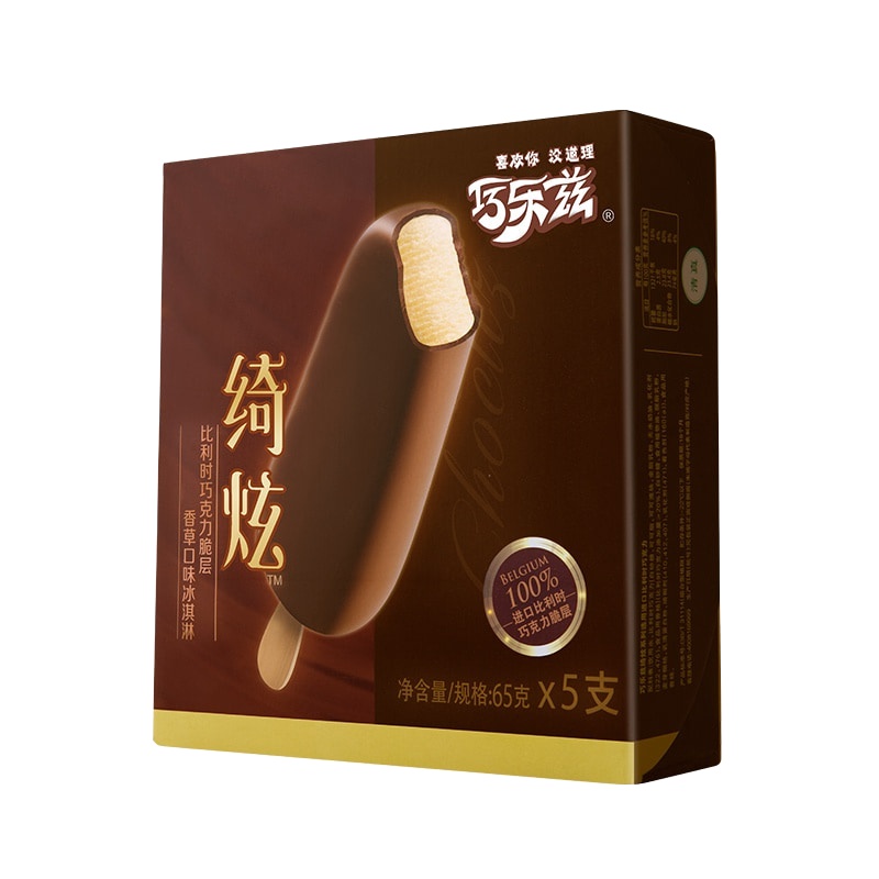 伊利巧乐兹绮炫比利时巧克力脆层香草口味冰淇淋325g