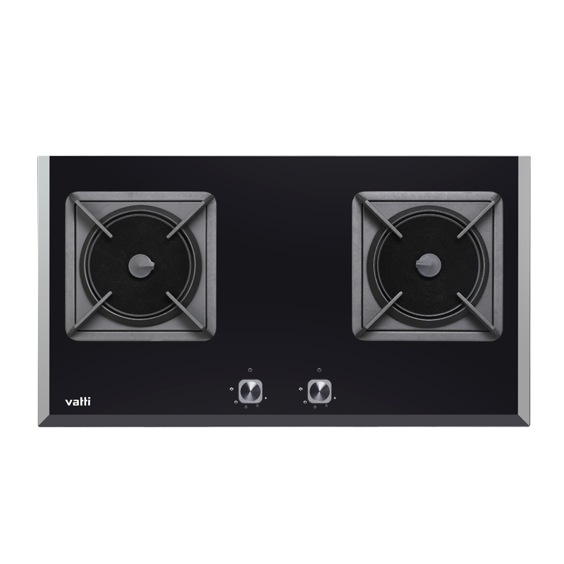 华帝双眼聚能灶BH838B1黑色玻璃面板