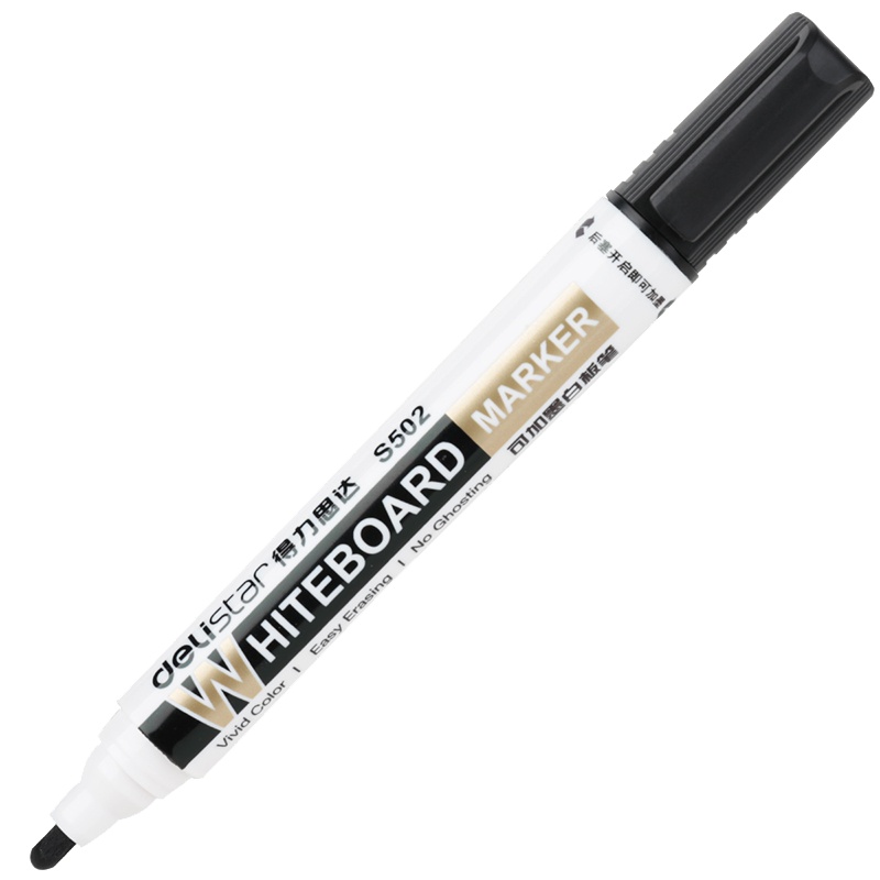 得力(deli) 白板笔 4支3色组合装 可擦易擦 办公会议套装(2黑+1红+1蓝)