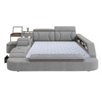 佐特 床布艺床榻榻米床 北欧现代简约卧室家具多功能储物电动按摩双人床婚床 1.8米1.5米