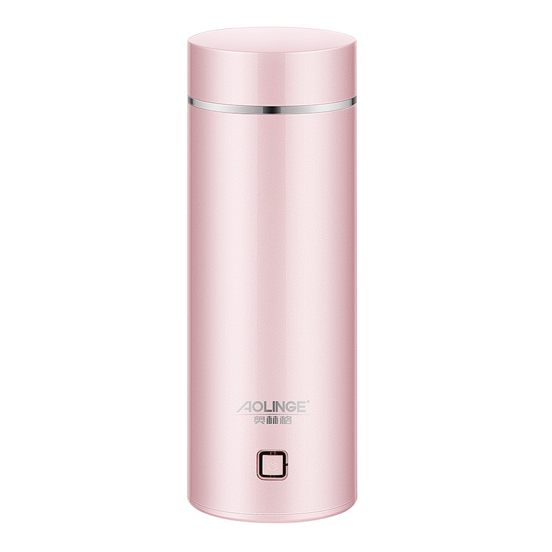 奥林格(AOLINGE) MX-S30小型电热杯便携式旅行电热水杯煮粥加热迷你烧水壶旅游电热水壶350ml 300W桃粉