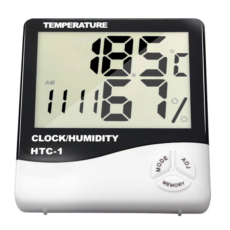 创新者 家用台式温度表带闹钟电子表数字干湿温度计室内高精度温湿度表带探头