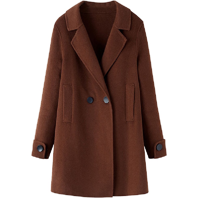 上新拉夏贝尔Puella冬季新款韩版显瘦中长款小个子毛呢外套女20012212