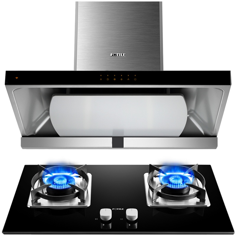 方太(FOTILE)油烟机欧式下潜环吸苏宁智控抽油烟机4.5W可调节燃气灶烟灶套餐EMD17T.S+TH25B
