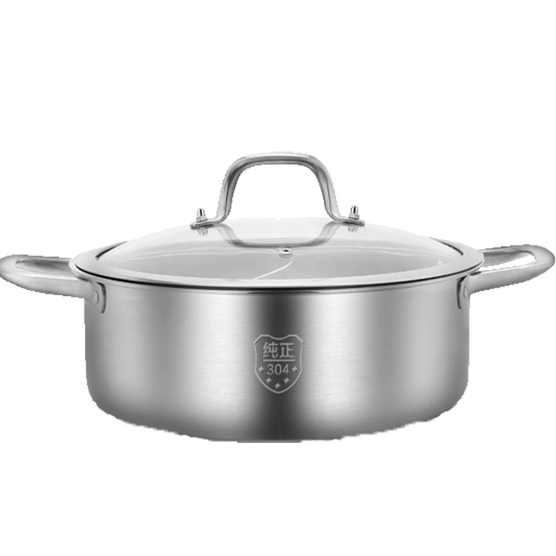 304不锈钢鸳鸯锅电磁炉专用火锅盆4-6-8-5人鸳鸯火锅锅具加厚家用定制商品